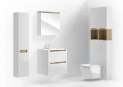 Armoire De Salle De Bains|Naturel Armoire à miroir Stilla 60x60 cm blanc (STILLAE06016)
