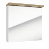 Naturel Armoire murale avec porte, miroir intégré Stilla + LED 60x60x20 cm, prise 220V, blanc (STILLAE06017)