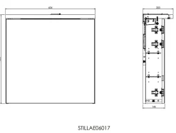 Naturel Armoire murale avec porte, miroir intégré Stilla + LED 60x60x20 cm, prise 220V, blanc (STILLAE06017)