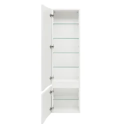 Colonne De Salle De Bains|Naturel Meuble colonne suspendue salle de bain strié Savona 40,2x157x21,7 cm blanc brillant (SAVONAV40BI)