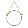 Miroir Simple|Naturel Miroir mural rond avec cadre en métal 40x40 cm, Noir (ZLAN40C)