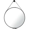 Naturel Miroir suspendu rond 50 x 50cm, Noir (ZREM50C)
