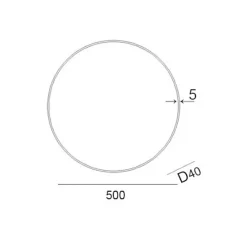 Naturel Miroir suspendu rond 50 x 50cm, Noir (ZREM50C)