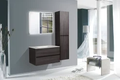 Naturel Verona Armoire haute bois foncé avec deux portes, 40x30x170cm (VERONAV40TD)
