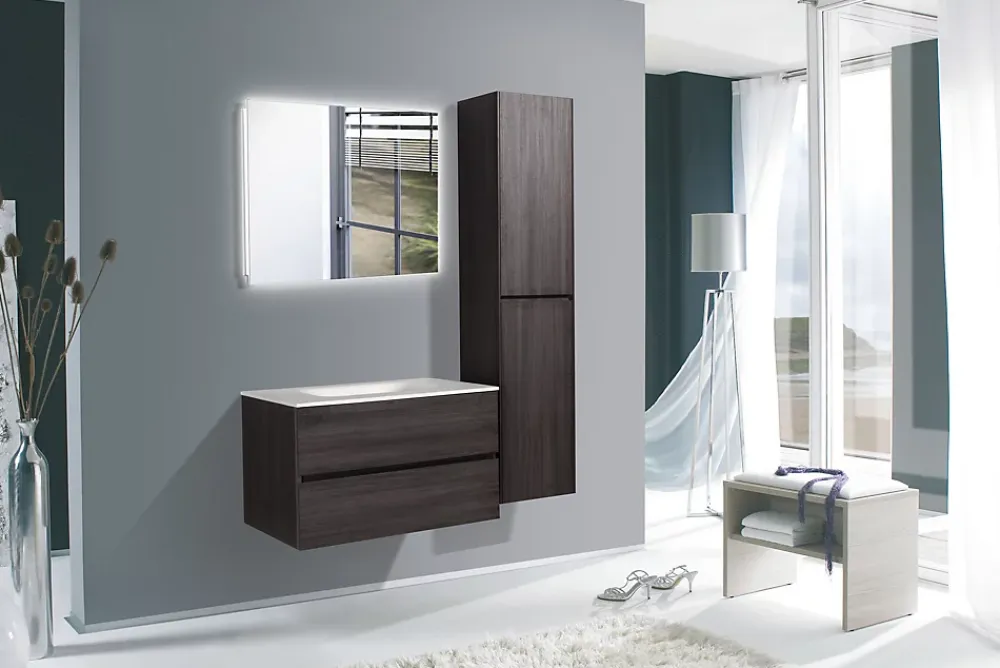 Naturel Verona Armoire haute bois foncé avec deux portes, 40x30x170cm (VERONAV40TD)