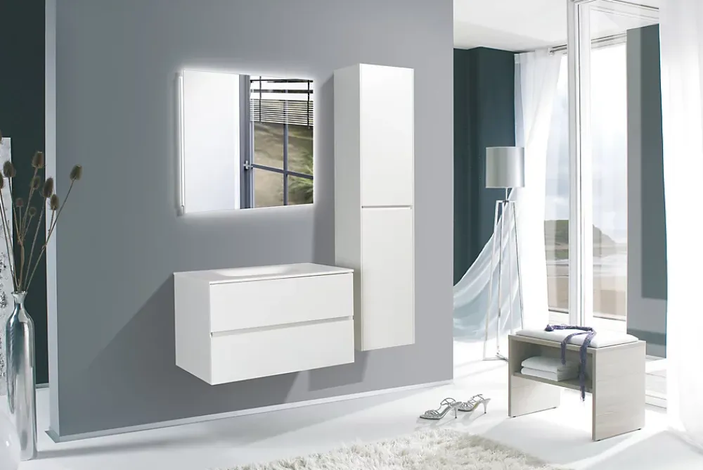 Naturel Verona Armoire haute blanche avec deux portes, 40x30x170cm (VERONAV40BM)