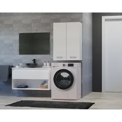 Autres NELLIO - Armoire de toilette murale - Meuble Salle de bain à suspendre - 64x30x90 cm - Rangement