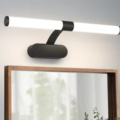 Nettlife Applique LED salle de bain, lampe miroir LED, lumière blanche neutre 4000 Kelvin, 6W, étanche IP44, largeur 400mm,noire