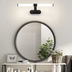 Nettlife Applique LED salle de bain, lampe miroir LED, lumière blanche neutre 4000 Kelvin, 6W, étanche IP44, largeur 400mm,noire