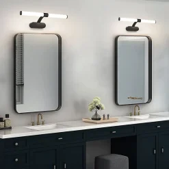 Nettlife Applique LED salle de bain, lampe miroir LED, lumière blanche neutre 4000 Kelvin, 6W, étanche IP44, largeur 400mm,noire