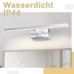 Miroir Grossissant Lumineux|Nettlife Applique miroir LED 6W 30CM Etanche IP44 Chrome Moderne Blanc Neutre 4000K