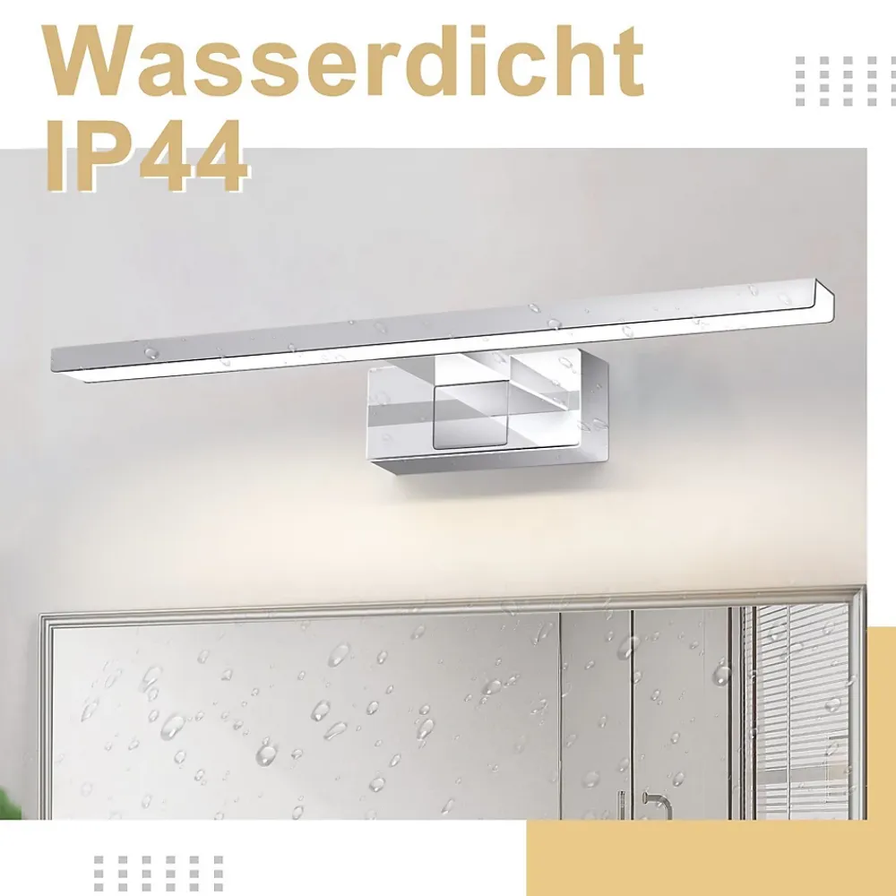 Miroir Grossissant Lumineux|Nettlife Applique miroir LED 6W 30CM Etanche IP44 Chrome Moderne Blanc Neutre 4000K