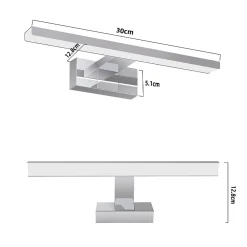 Miroir Grossissant Lumineux|Nettlife Applique miroir LED 6W 30CM Etanche IP44 Chrome Moderne Blanc Neutre 4000K