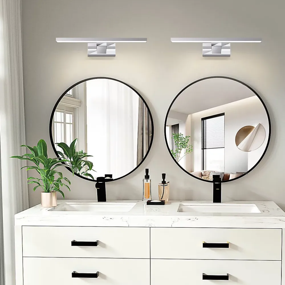 Miroir Grossissant Lumineux|Nettlife Applique miroir LED 6W 30CM Etanche IP44 Chrome Moderne Blanc Neutre 4000K