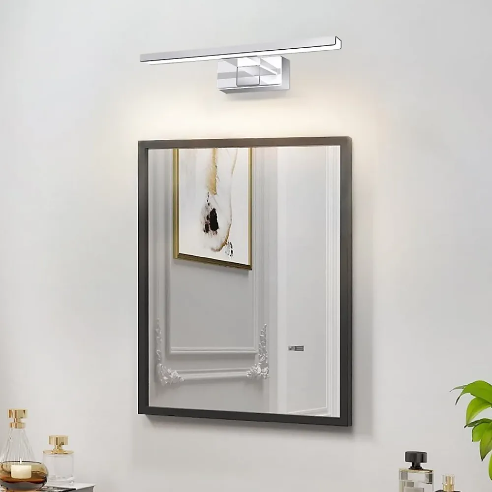 Miroir Grossissant Lumineux|Nettlife Applique miroir LED 6W 30CM Etanche IP44 Chrome Moderne Blanc Neutre 4000K