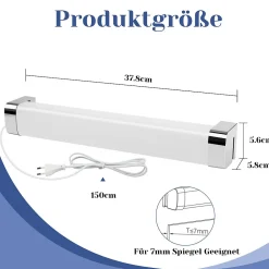Miroir Grossissant Lumineux|Nettlife applique miroir LED avec prise 10W blanc neutre 4000K chrome