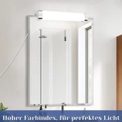 Miroir Grossissant Lumineux|Nettlife applique miroir LED avec prise 10W blanc neutre 4000K chrome