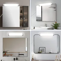 Miroir Grossissant Lumineux|Nettlife applique miroir LED avec prise 10W blanc neutre 4000K chrome