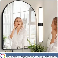 Miroir Grossissant Lumineux|Nettlife applique miroir LED 15W 60cm blanc neutre 4000K noir