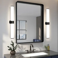 Miroir Grossissant Lumineux|Nettlife applique miroir LED 15W 60cm blanc neutre 4000K noir