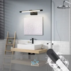 Nettlife Lampe à miroir LED salle de bain 6W blanc neutre 4000K pinçable Applique murale chrome