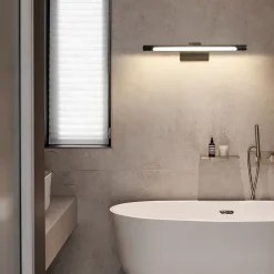 Nettlife Lampe à miroir LED salle de bain 6W blanc neutre 4000K pinçable Applique murale chrome