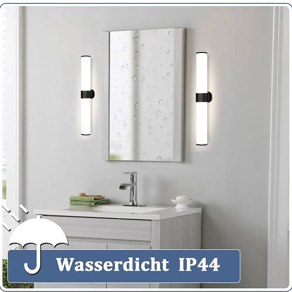 Nettlife Lampe de miroir LED noir 8W IP44 blanc neutre 4000K