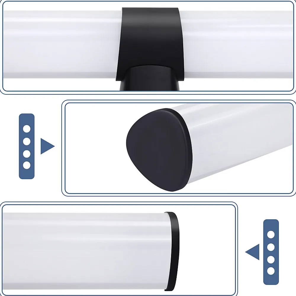 Nettlife Lampe de miroir LED noir 8W IP44 blanc neutre 4000K