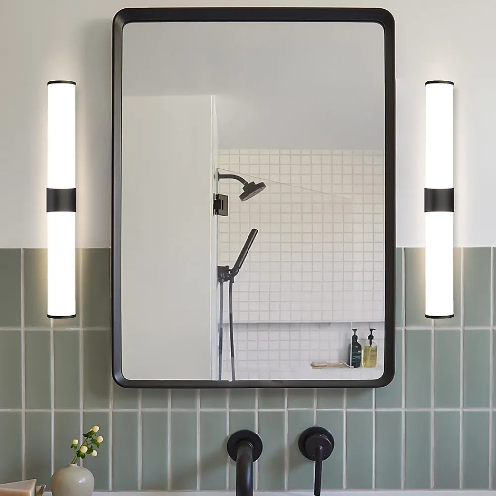 Nettlife Lampe de miroir LED noir 8W IP44 blanc neutre 4000K