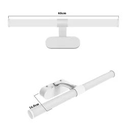 Miroir Grossissant Lumineux|Nettlife Lampe de miroir LED 40CM 6W Etanche IP44 Moderne Blanc Neutre 4000K Blanc