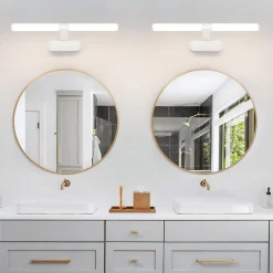 Miroir Grossissant Lumineux|Nettlife Lampe de miroir LED 40CM 6W Etanche IP44 Moderne Blanc Neutre 4000K Blanc