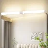 Miroir Lumineux|Nettlife Lampe de miroir de salle de bain LED 8W 60CM Lampe de salle de bain murale blanche à pince étanche IP44 4000K