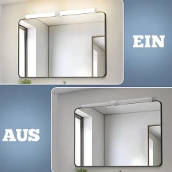Miroir Lumineux|Nettlife Lampe de miroir de salle de bain LED 8W 60CM Lampe de salle de bain murale blanche à pince étanche IP44 4000K