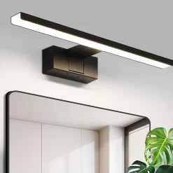 Nettlife Lampe Miroir LED IP44 8W 40cm Blanc Neutre 4000K Salle de Bain Noire