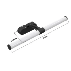 Nettlife LED Lampe Miroir 4000K IP44 8W 60CM Noir Lampe Murale Moderne Étanche