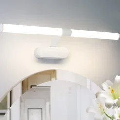 Nettlife LED Lampe Miroir 4000K IP44 8W 60CM Blanc Neutre Lampe Murale Moderne Étanche