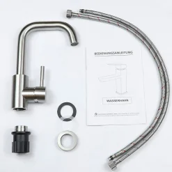 Robinet Lavabo Et Vasque|Nettlife robinet de cuisine robinet de lavabo de salle de bains robinet de salle de bains en acier inoxydable haute pression