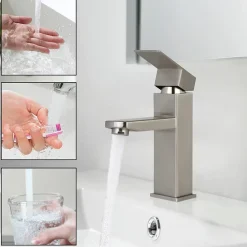 Nettlife robinet d'évier robinet chaud/froid robinet haute pression en acier inoxydable
