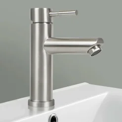Robinet Lavabo Et Vasque|Nettlife robinet d'évier robinet chaud/froid robinet haute pression en acier inoxydable