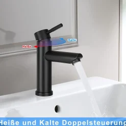Robinet Lavabo Et Vasque|Nettlife robinet d'évier robinet chaud/froid robinet haute pression en acier inoxydable