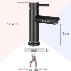 Robinet Lavabo Et Vasque|Nettlife robinet d'évier robinet chaud/froid robinet haute pression en acier inoxydable