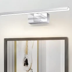 Miroir Grossissant Lumineux|Nettlife Spiegelleuchte Led 8W et Blanc Neutre et 4000K Moderne Chromé 40cm
