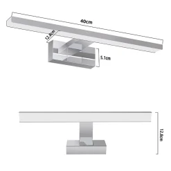 Miroir Grossissant Lumineux|Nettlife Spiegelleuchte Led 8W et Blanc Neutre et 4000K Moderne Chromé 40cm