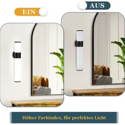 Nettlife 6W 30CM LED Salle de Bain IP44 Blanc Neutre 4000K Lampe Miroir Noir Moderne