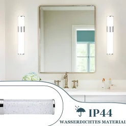 Miroir Grossissant Lumineux|Nettlife 6W 30CM LED Salle de Bain IP44 Blanc Neutre 4000K Lampe Miroir Chrome Moderne