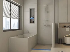 Vente-unique Niche de douche à encastrer et prête à carreler avec 1 étagère - 31 x 91 cm - KLARA