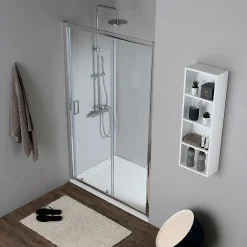Kiamami Valentina Niche de douche avec porte coulissante 100 cm en verre 6 mm - new giada