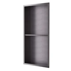 Niche De Salle De Bains|Ledimex Niche de Douche Mural 33 x 63 cm - Rangement Salle de Bain en finition Noir Métal - ARTIC