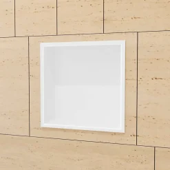 Ledimex Niche de Douche Mural 33 x 33 cm - Rangement Salle de Bain en finition Blanc Satiné - ATLANTIC