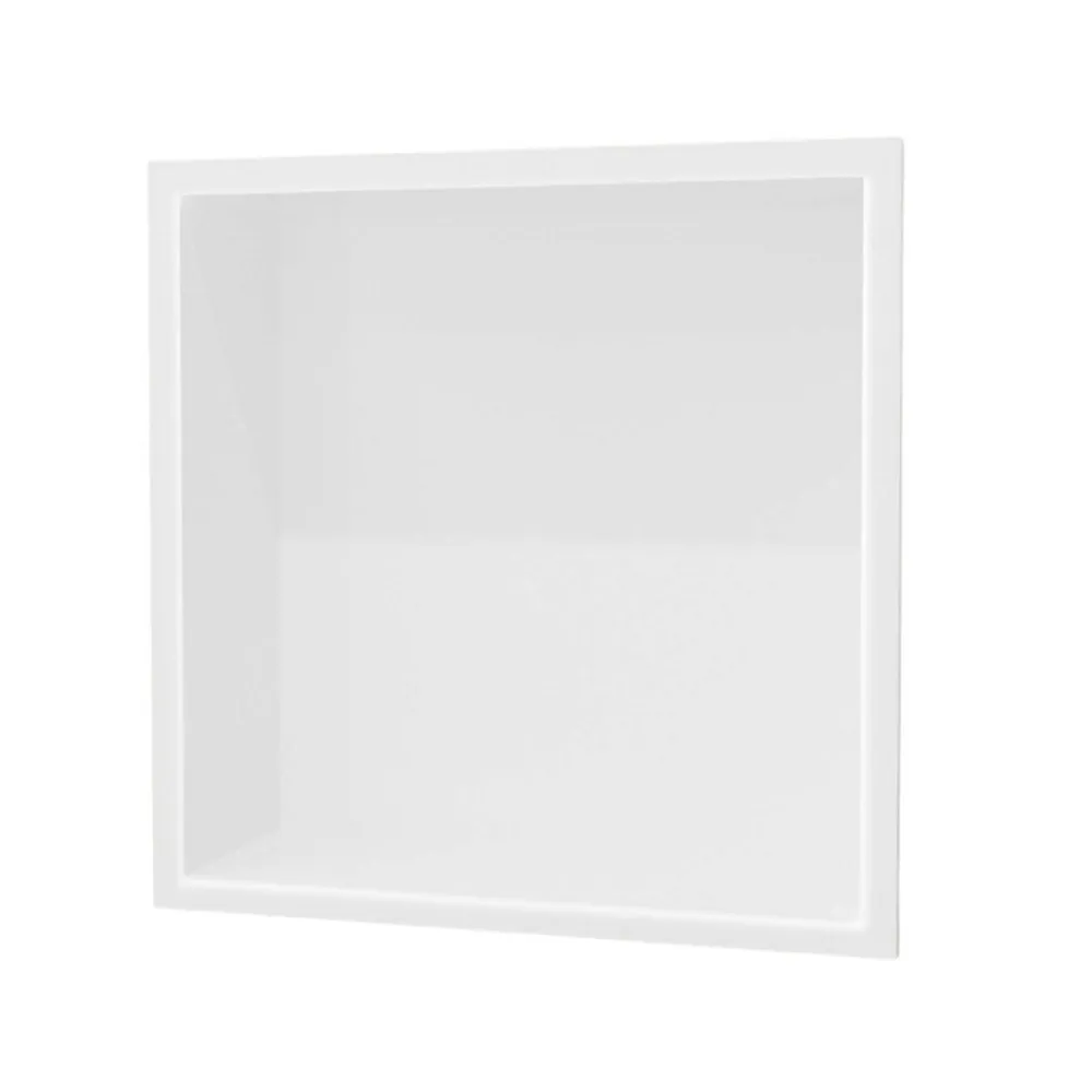 Ledimex Niche de Douche Mural 33 x 33 cm - Rangement Salle de Bain en finition Blanc Satiné - ATLANTIC